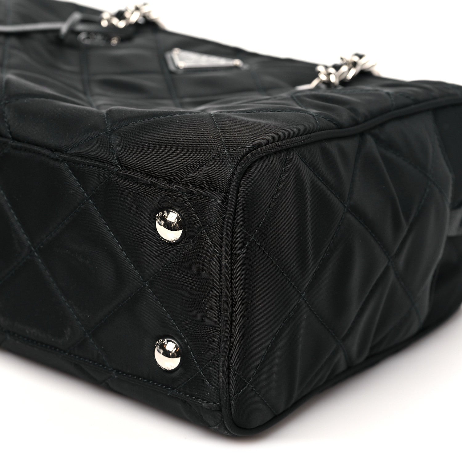 Prada Nylon Tessuto Impuntu Quilted Shoulder Bag Black 1822314