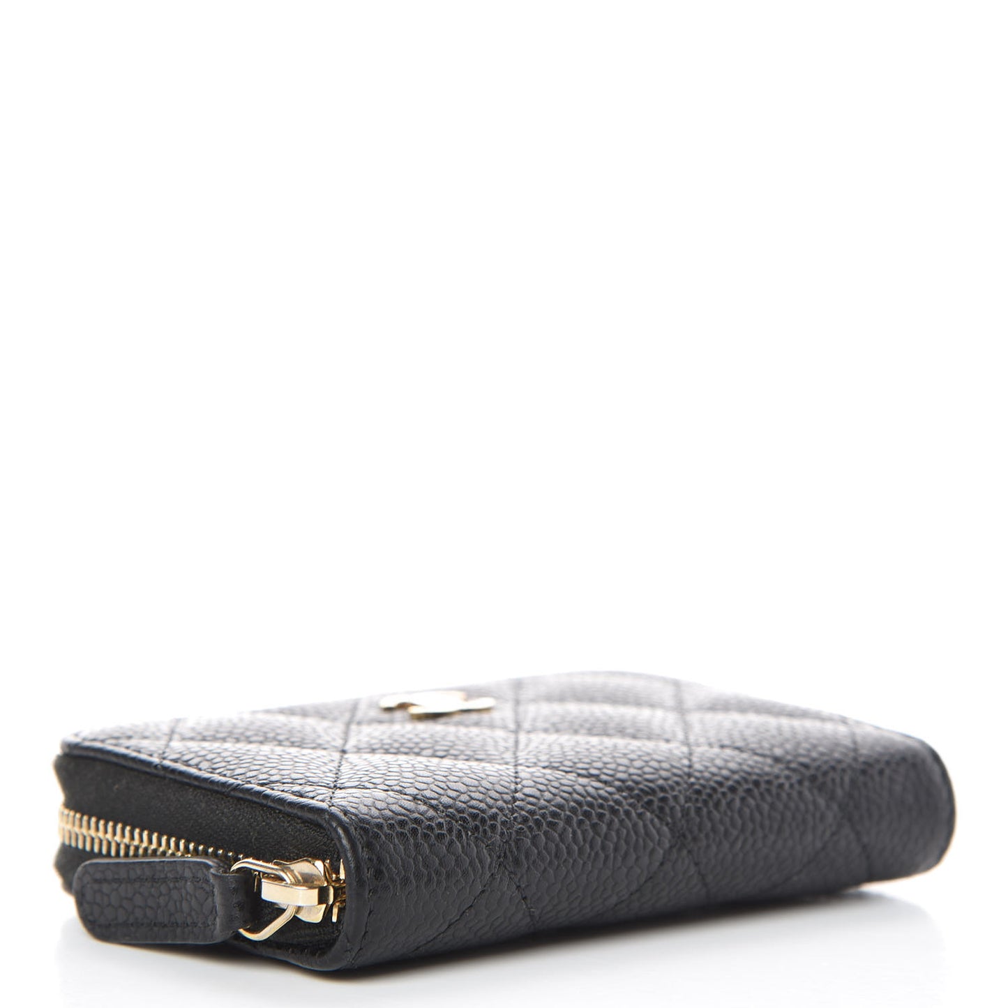 Caviar Quilted Zip Coin Purse Black