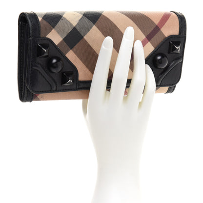Burberry Nova Check Mega Stud Continental Wallet Black 2 of 13