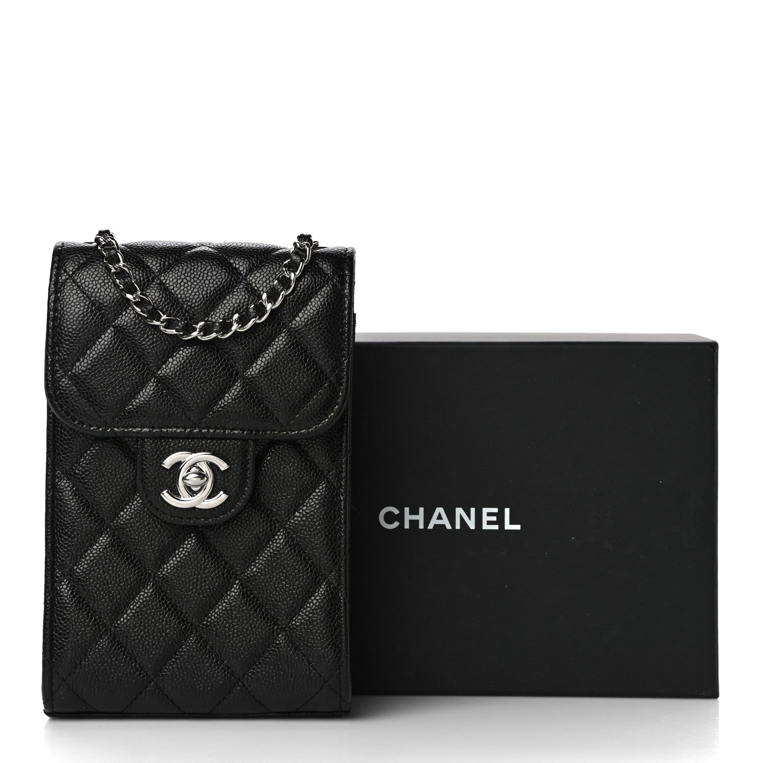Chanel Caviar Quilted Classic Phone Holder Black 14 of 14