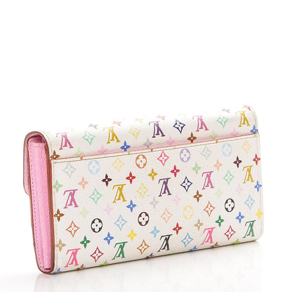 Louis Vuitton Monogram Multicolor Sarah Wallet NM White Litchi 3 of 6