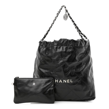 Chanel Shiny Calfskin Quilted Chanel 22 Black 1 of 11