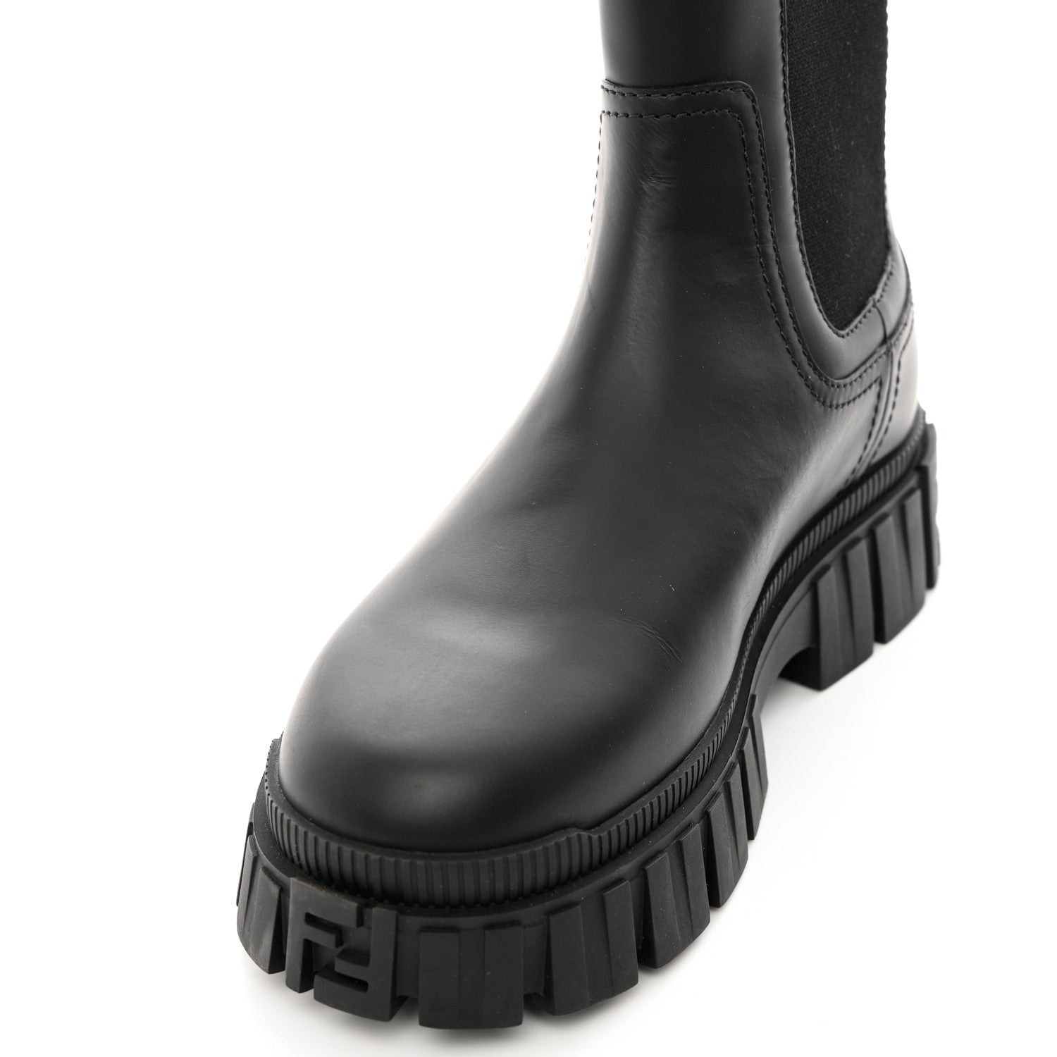 Fendi Calfskin Rubber Fendi Force Chelsea Boots 36.5 Black 10 of 11