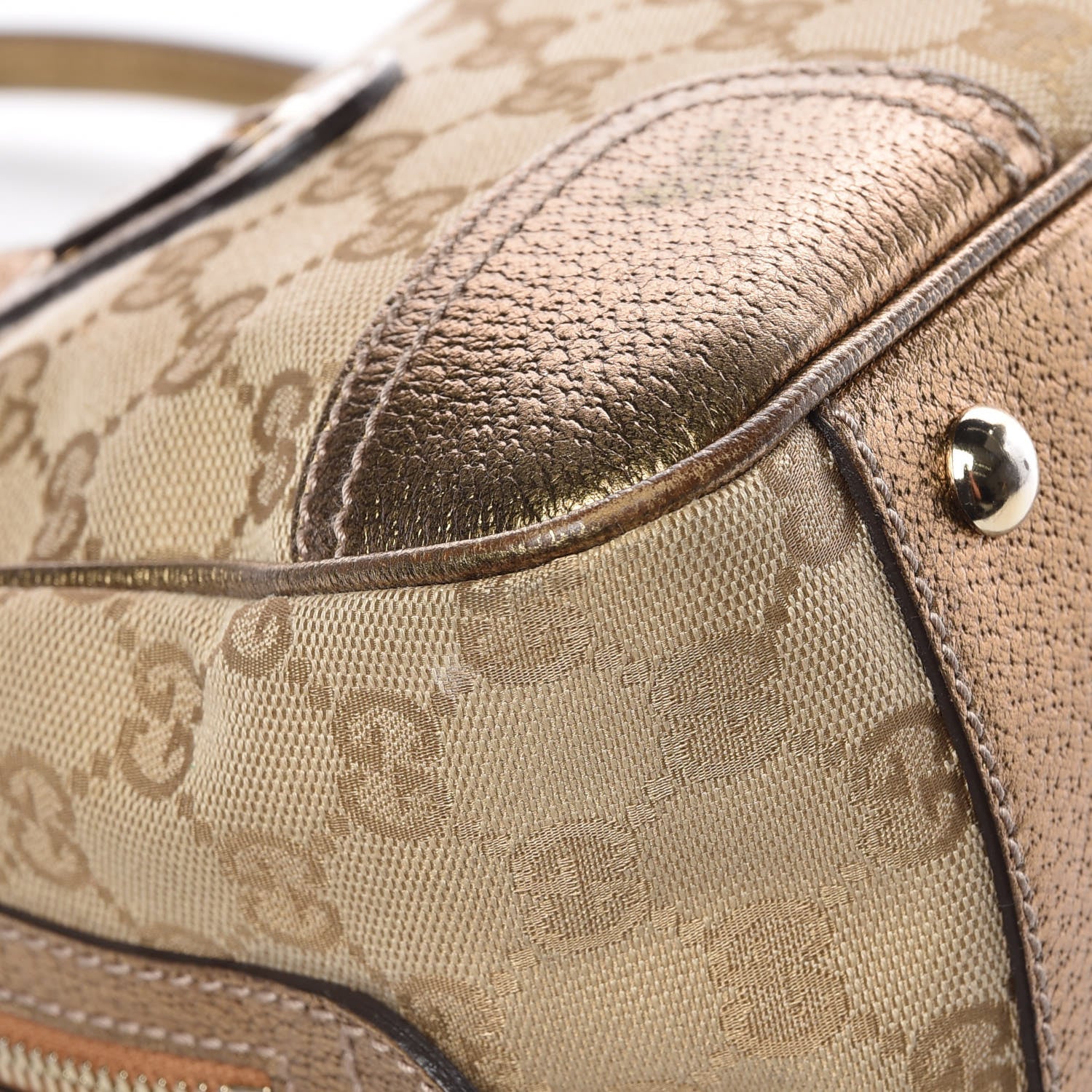 Gucci Monogram Small Princy Satchel Metallic 12 of 13