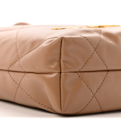 Chanel Shiny Calfskin Quilted Mini Chanel 22 Dark Beige 9 of 15