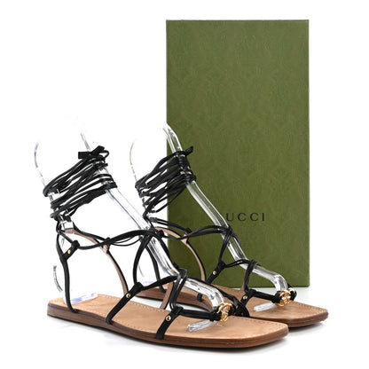 Gucci Nappa Charlotte Interlocking G Strappy Flat Sandals 38.5 Black 12 of 12
