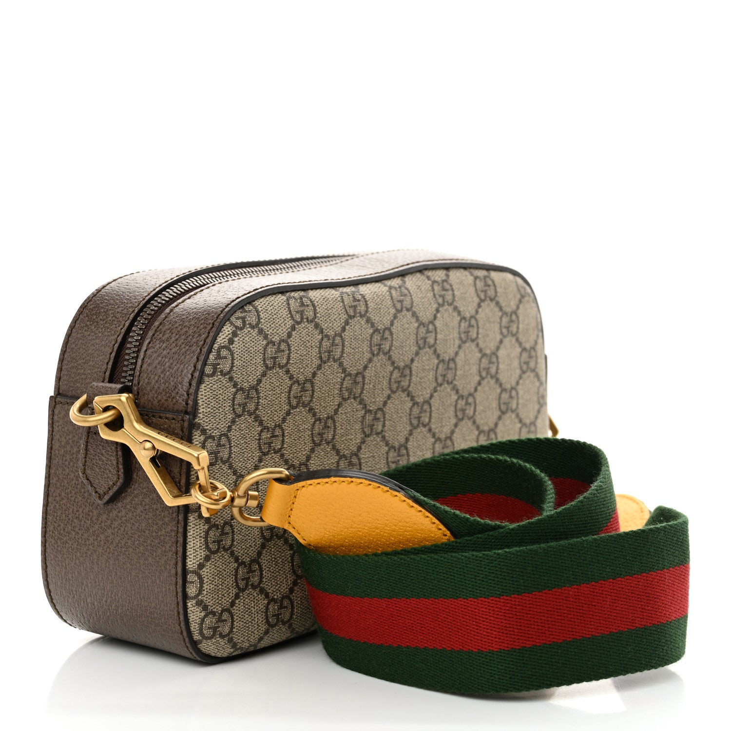Gucci GG Supreme Monogram Web Neo Vintage Shoulder Bag Beige New Acero Crop 3 of 11