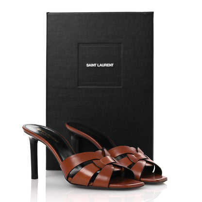 Saint Laurent Calfskin Tribute 85 Slide Sandals 39.5 New Papaya 13 of 13