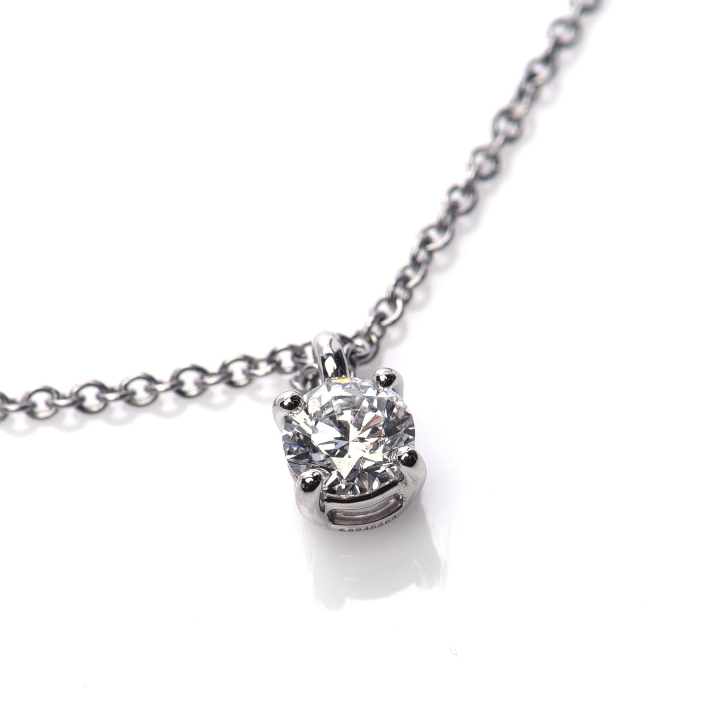 Platinum Diamond .24ct Solitaire Pendant Necklace
