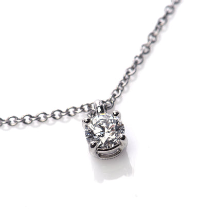 Tiffany Platinum Diamond .24ct Solitaire Pendant Necklace 6 of 9