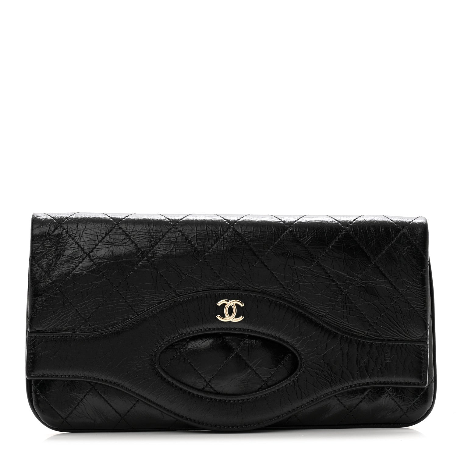 Chanel Shiny Crumpled Calfskin Small 31 Pouch Black 1 of 10