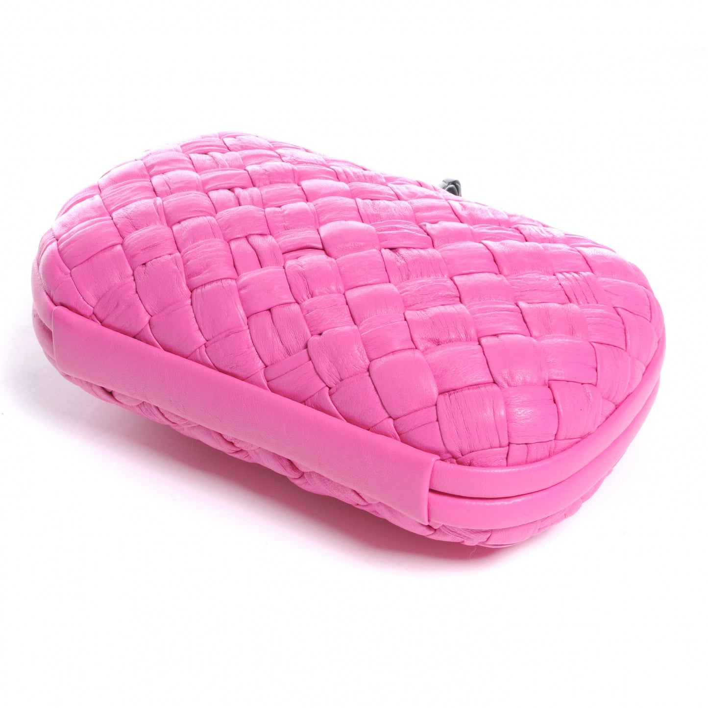 Leather Knot Clutch Pink