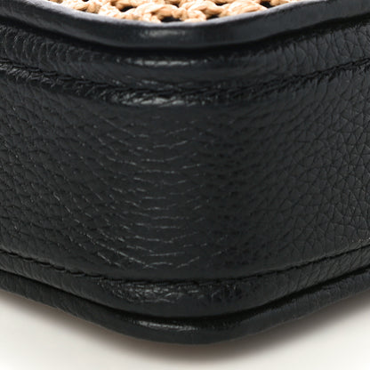 Marc Jacobs Calfskin Straw Small Snapshot Camera Bag Black 8 of 9