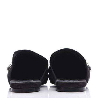 Gucci Satin Embroidered Heart and Dagger Slippers 35.5 Black 7 of 10