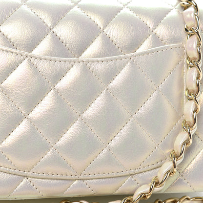 Chanel Iridescent Lambskin Quilted Mini Rectangular Flap Ivory 10 of 11