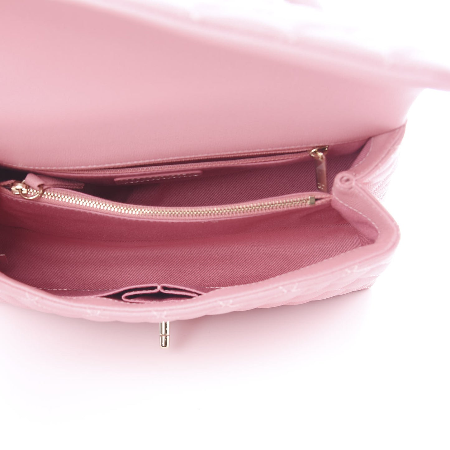 Caviar Quilted Small Coco Handle Flap Light Pink