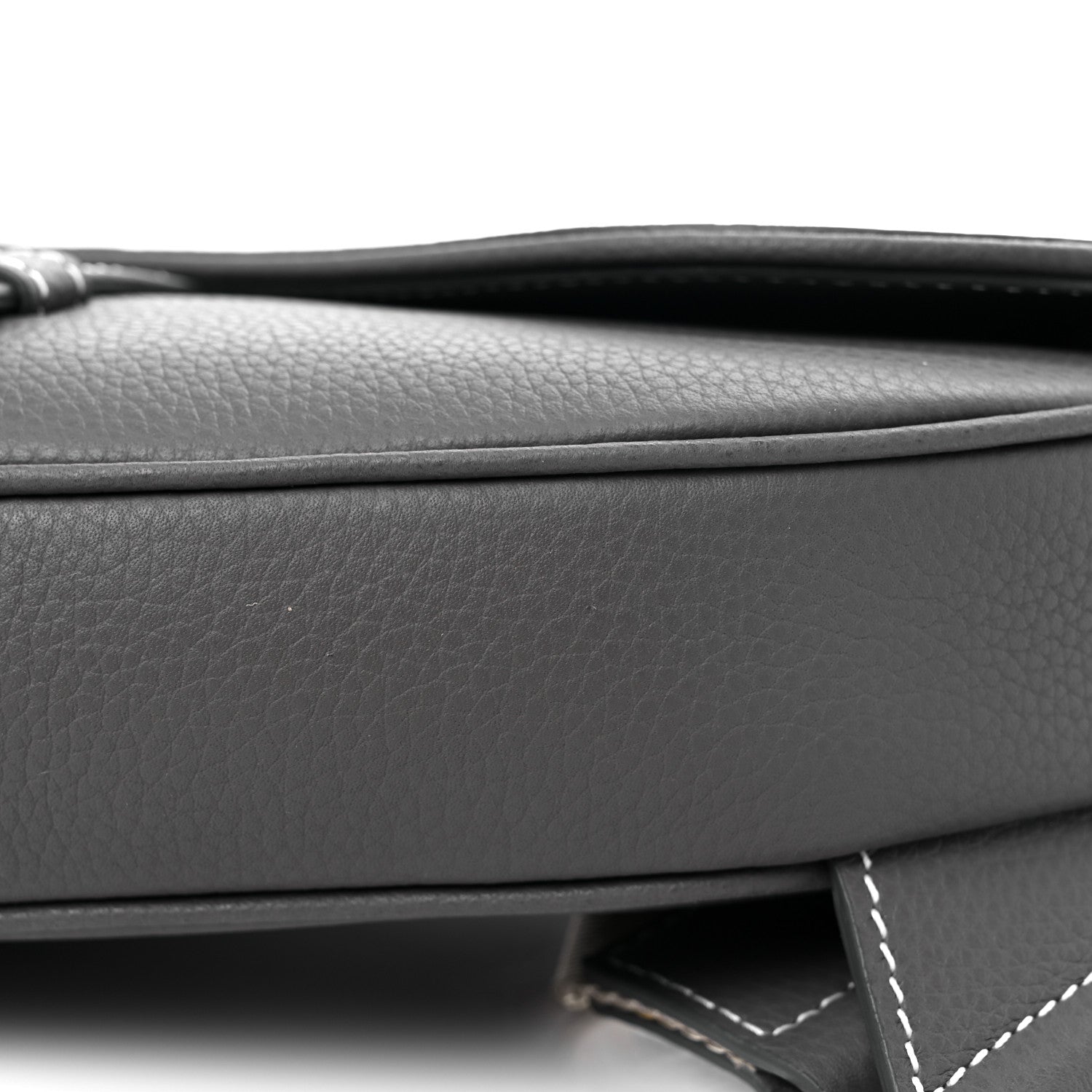 Christian Dior Grained Calfskin Kim Jones Saddle Bag Grey 7 of 7