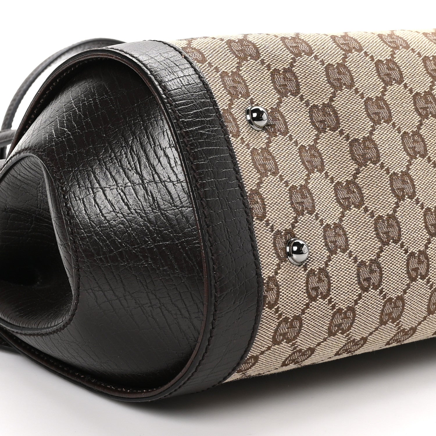 Gucci Monogram Bamboo Bullet Bag Dark Brown 9 of 10