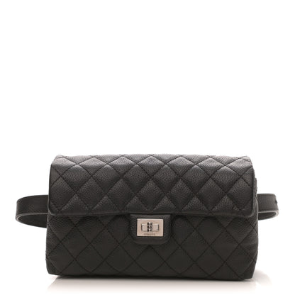 Chanel Grained Calfskin Quilted 2.55 Reissue Flap Belt Bag Clutch Black 1 of 10