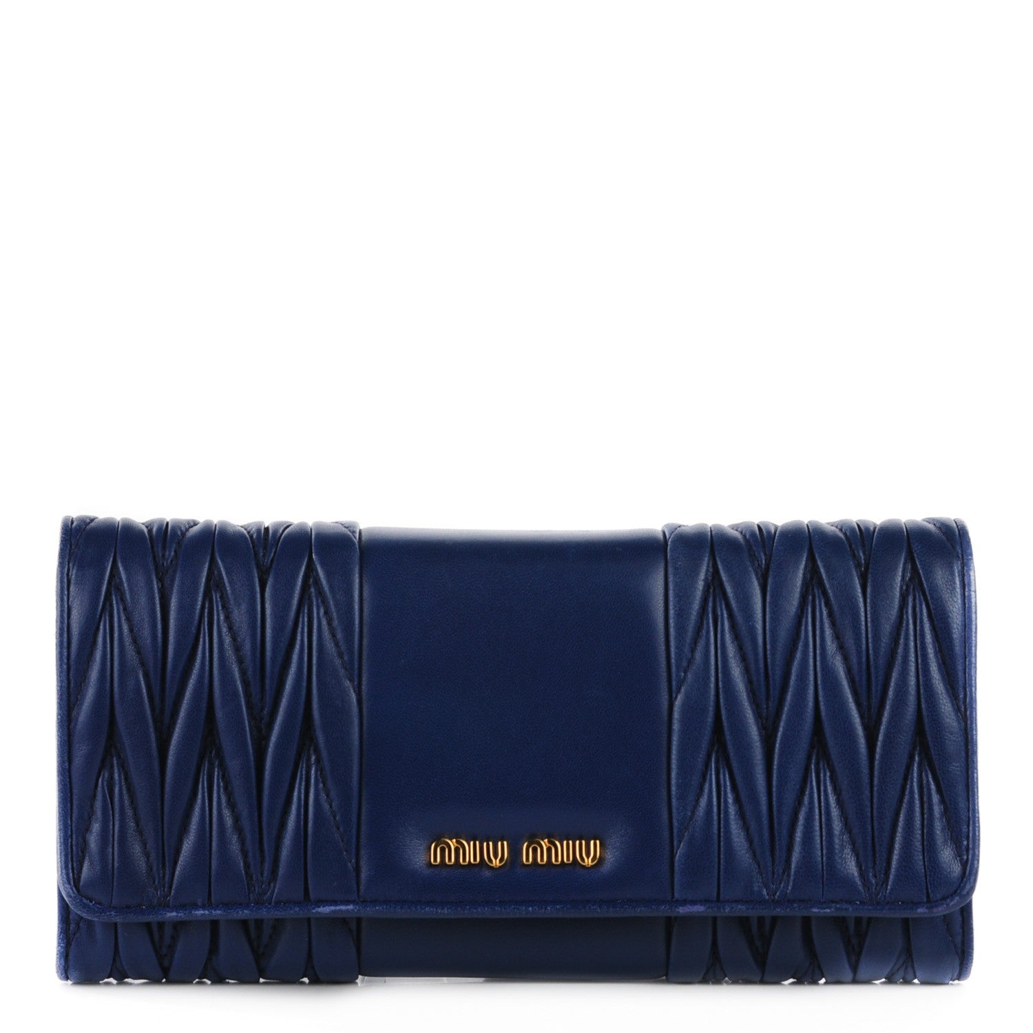 Miu Miu Nappa Matelasse Flap Wallet Inchiostro 1 of 9