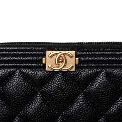 Chanel Caviar Quilted Small Boy Zip Around Wallet Black 11 of 12