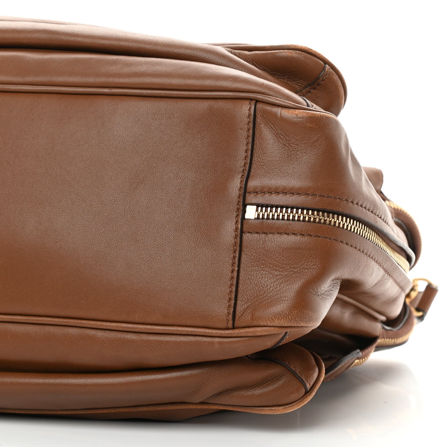 Smooth Calfskin Small Triptyque Satchel Brown