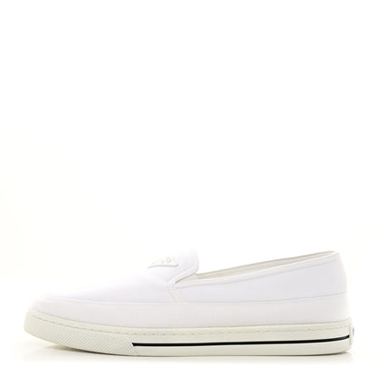 Prada Technical Nylon Triangle Logo Mens Slip On Sneakers 7 White 1 of 9