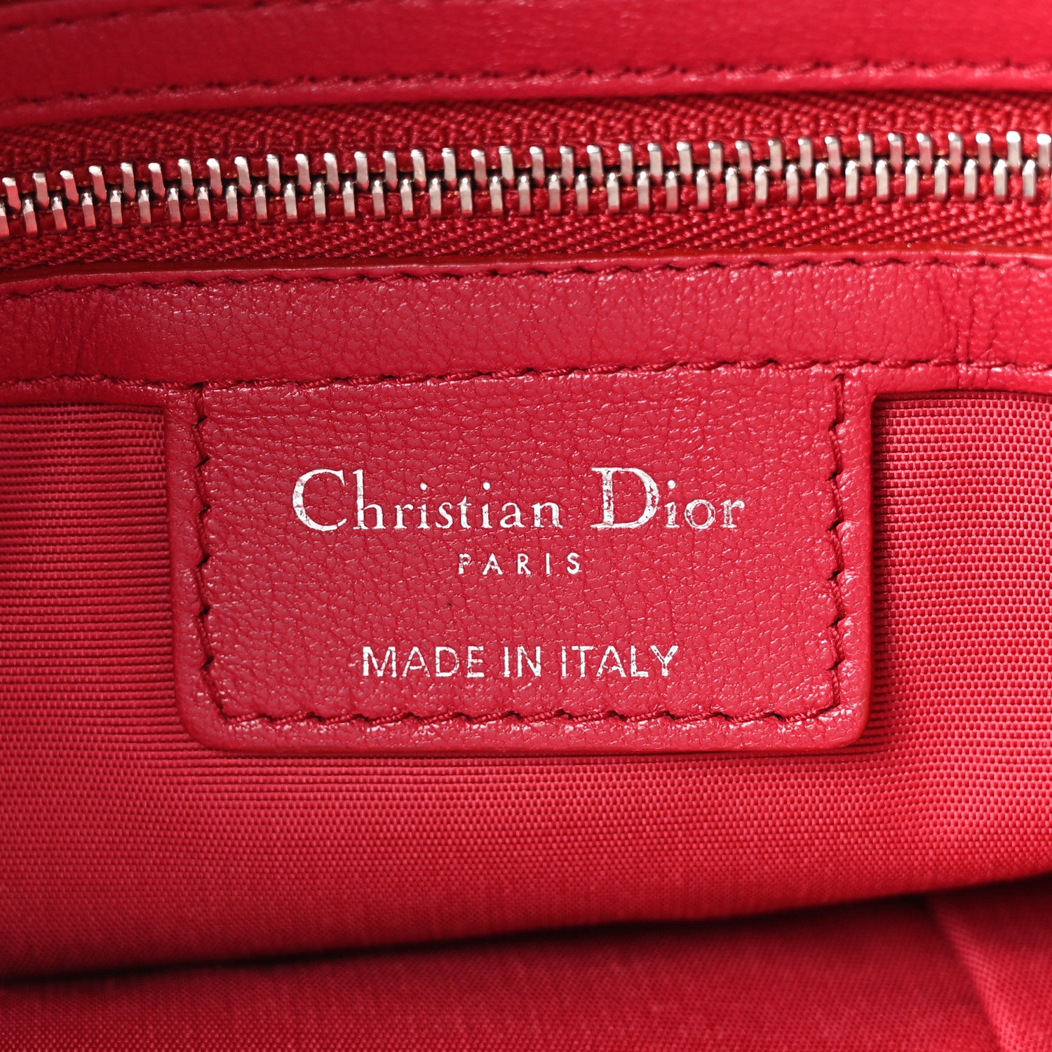 Christian Dior Lambskin Cannage Medium Granville Tote Red 6 of 10