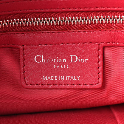 Christian Dior Lambskin Cannage Medium Granville Tote Red 6 of 10