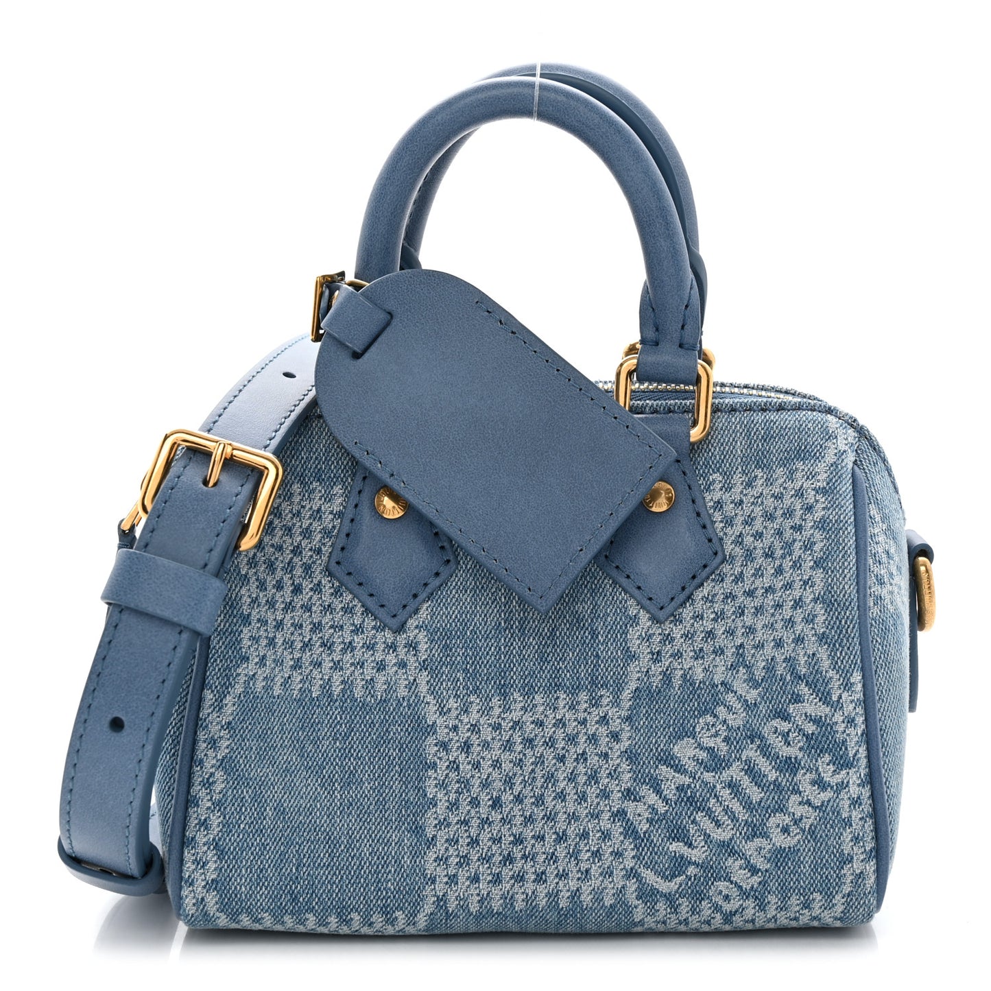 Damier Denim 3D Speedy Bandouliere 18 Denim Blue