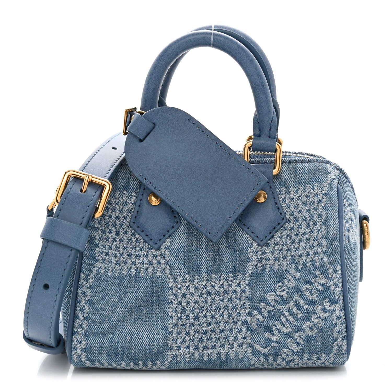 Louis Vuitton Damier Denim 3D Speedy Bandouliere 18 Denim Blue 1 of 10