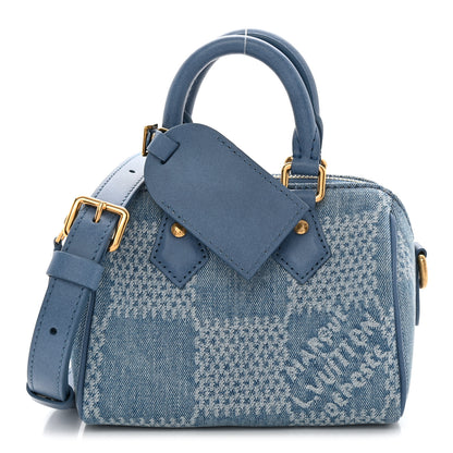 Louis Vuitton Damier Denim 3D Speedy Bandouliere 18 Denim Blue 1 of 10