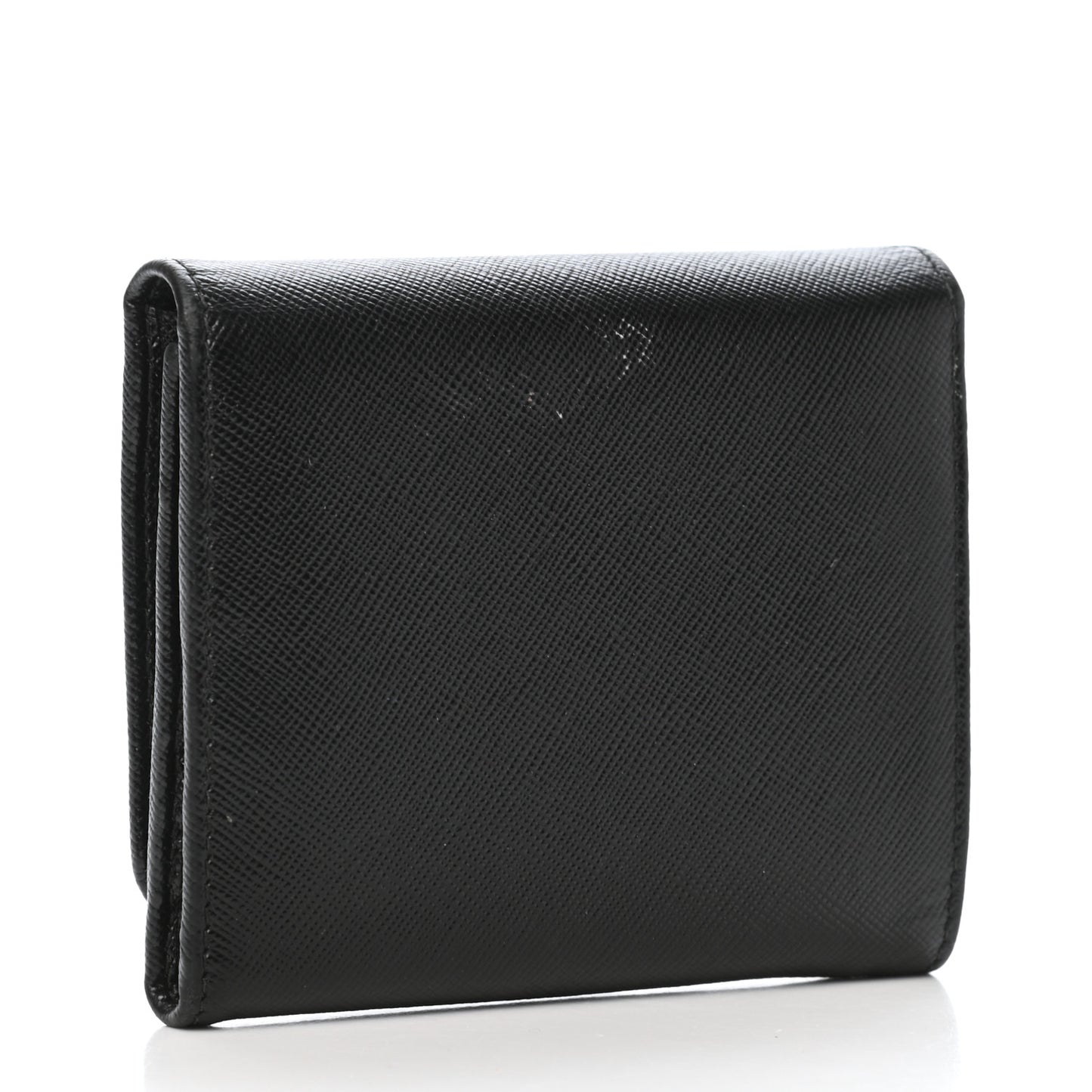 Saffiano Metal Tri-Fold Wallet Black