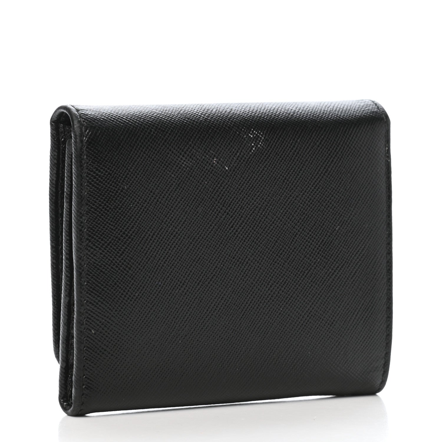 Prada Saffiano Metal Tri-Fold Wallet Black 3 of 8