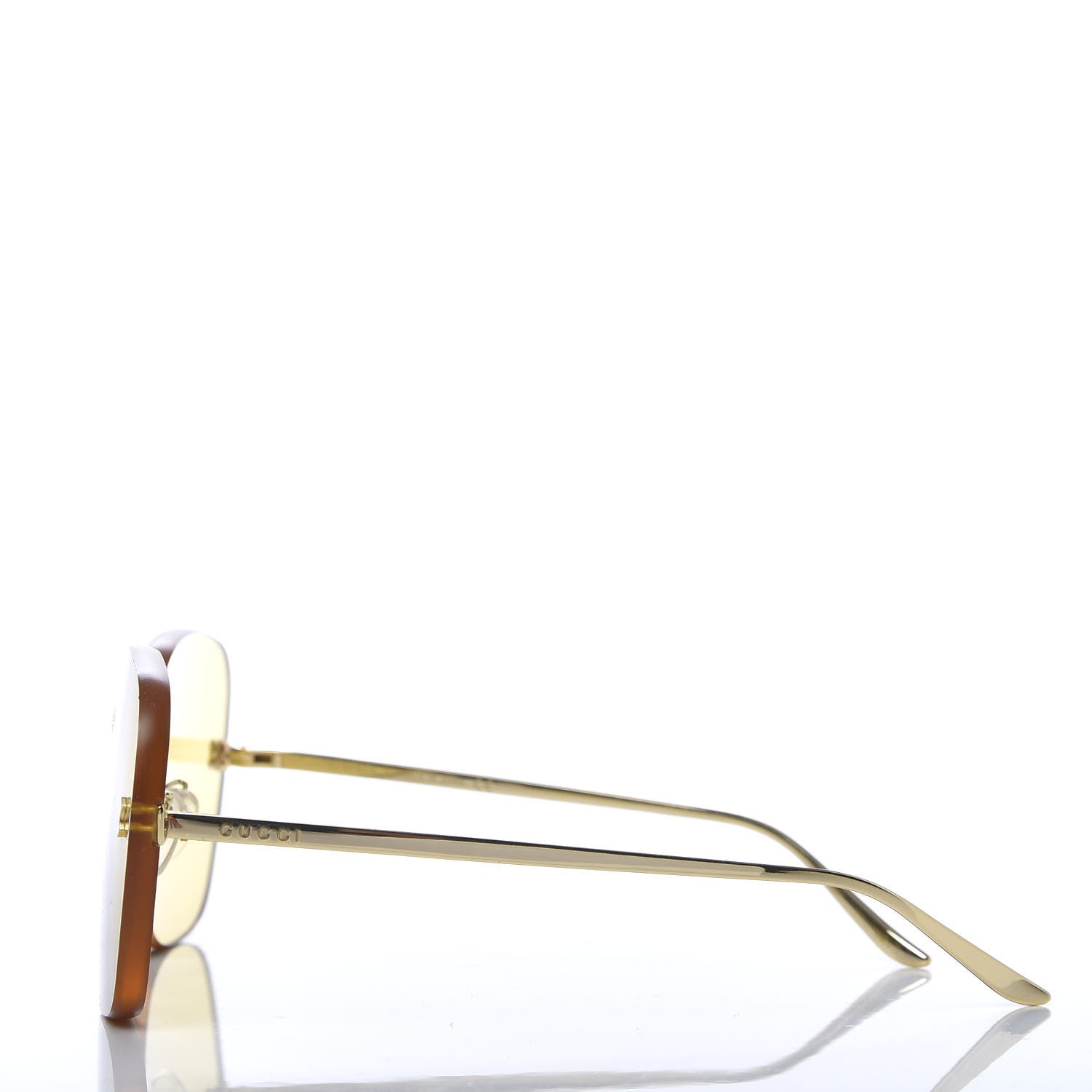 Gucci Rimless Sunglasses GG0352S Gold Yellow 3 of 6