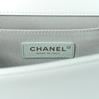 Chanel Calfskin Chevron Embroidered Medium Boy By The Sea Flap Light Blue 6 of 11