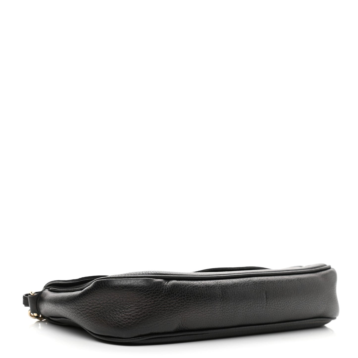 Pebbled Calfskin Medium Soho Flap Crossbody Black