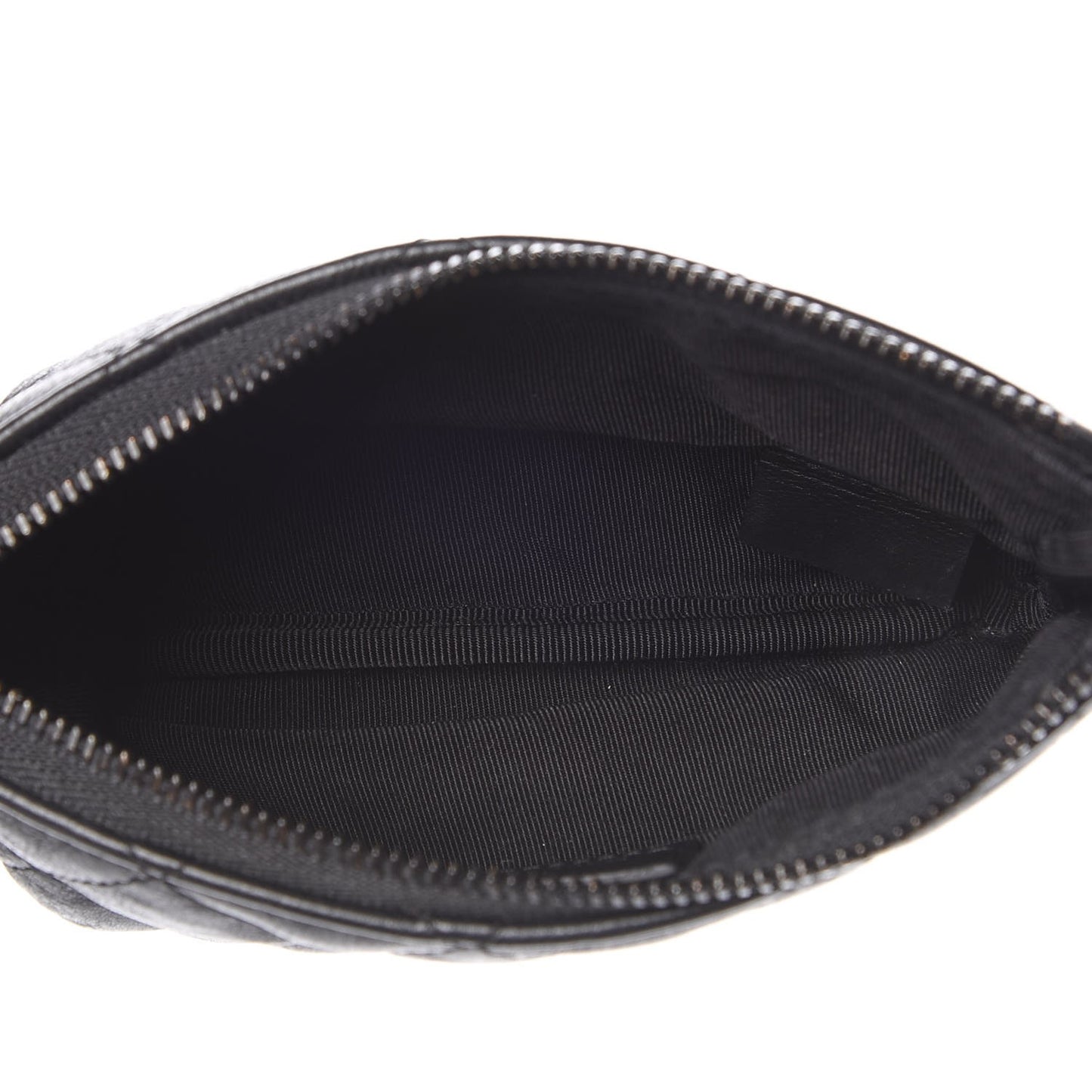 Crumpled Calfskin Quilted Small Cosmetic Case So Black