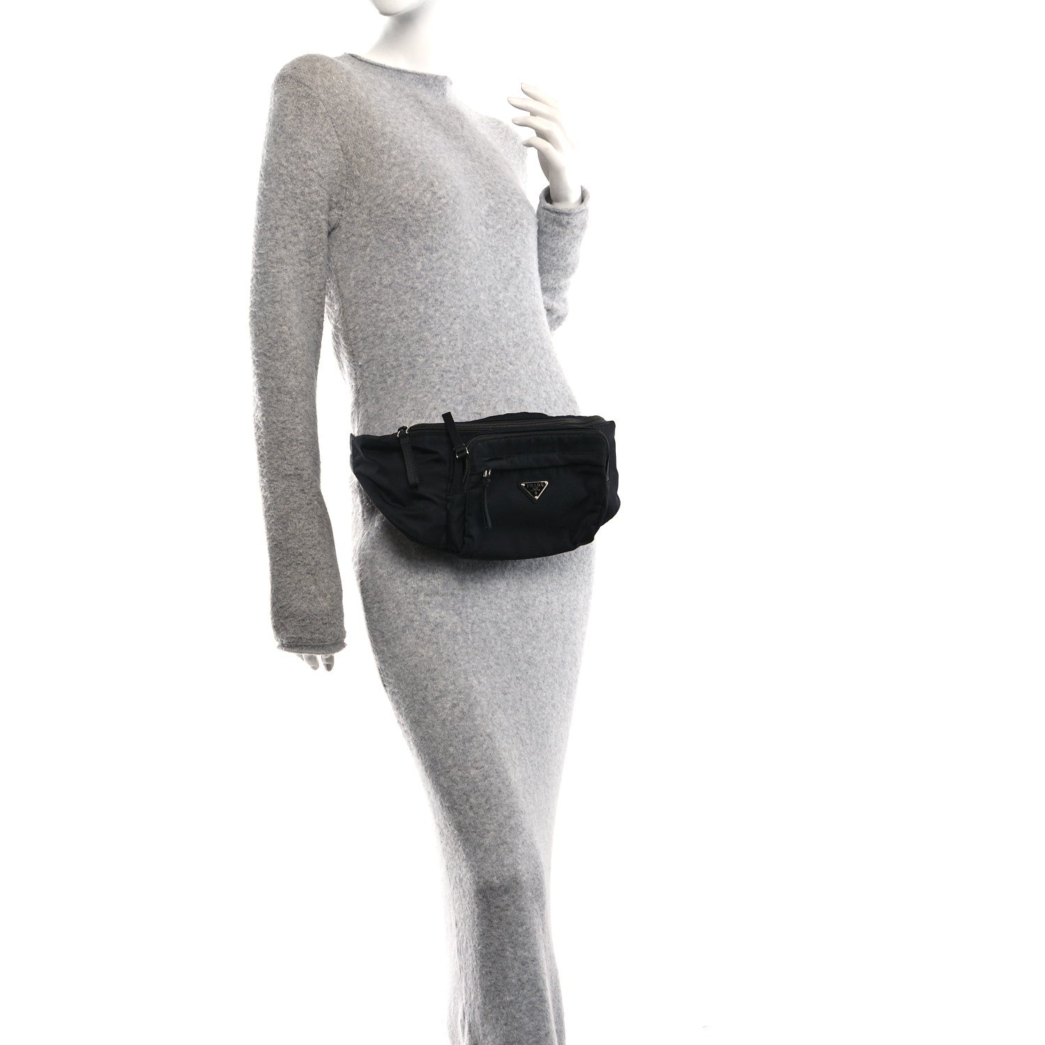 Prada Tessuto Nylon Montagna Belt Bag Black 2 of 9