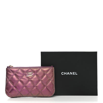 Chanel Iridescent Lambskin Quilted Small Cosmetic Case Purple 8 of 8
