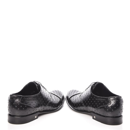 Louis Vuitton Calfskin Mens Mulholland Derby Lace Up Shoes 8 Black 6 of 13