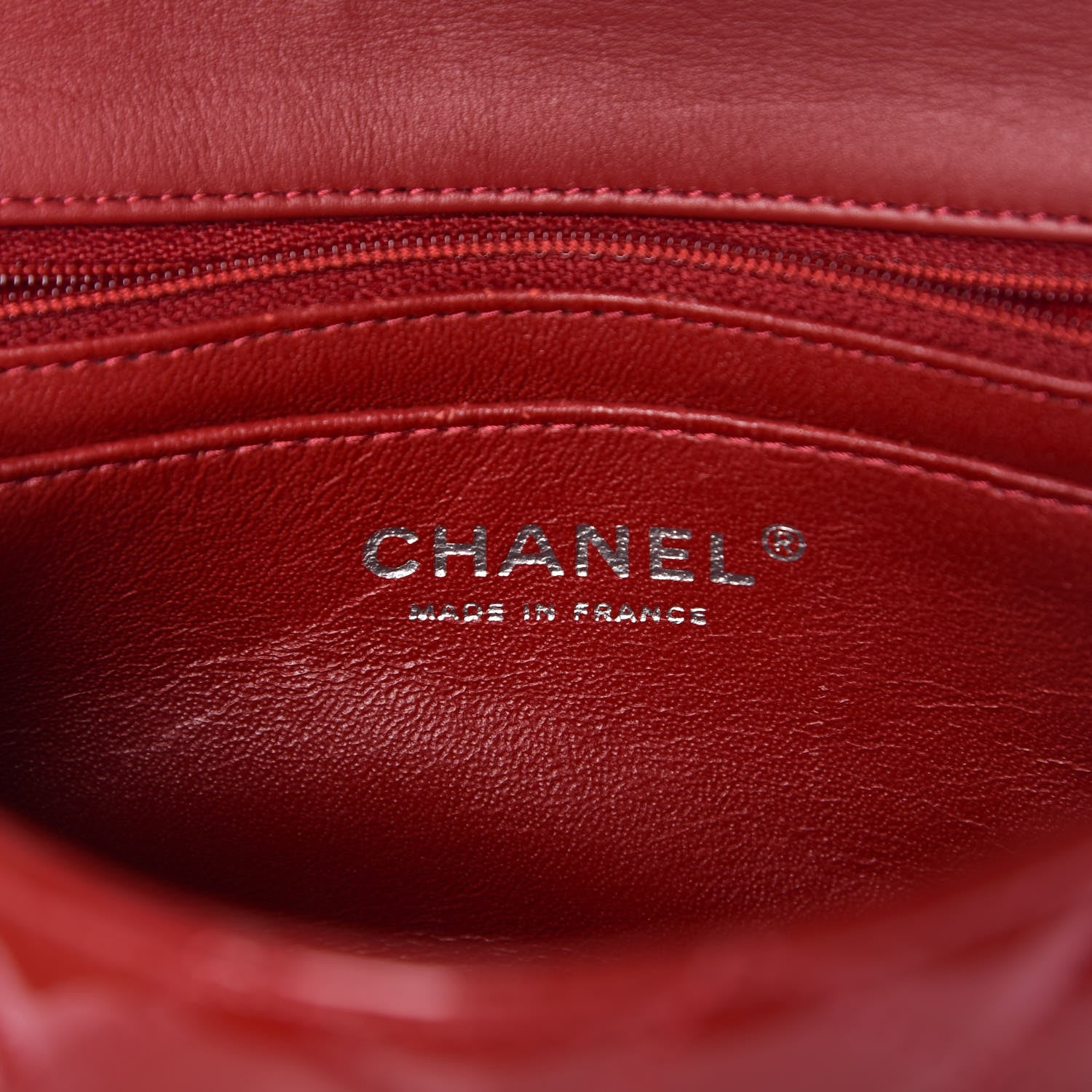 Chanel Patent Calfskin Quilted Mini Rectangular Flap Red 6 of 9