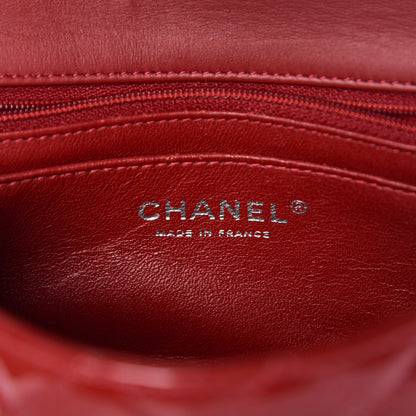 Chanel Patent Calfskin Quilted Mini Rectangular Flap Red 6 of 9