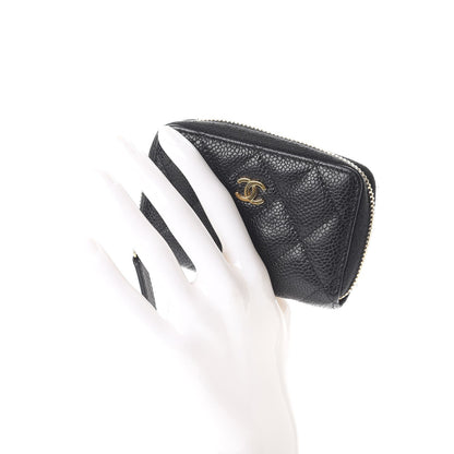 Chanel Caviar Quilted Zip Coin Purse Black 2 of 9