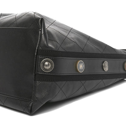Chanel Calfskin Stitched Large Button Up Hobo Black 10 of 10