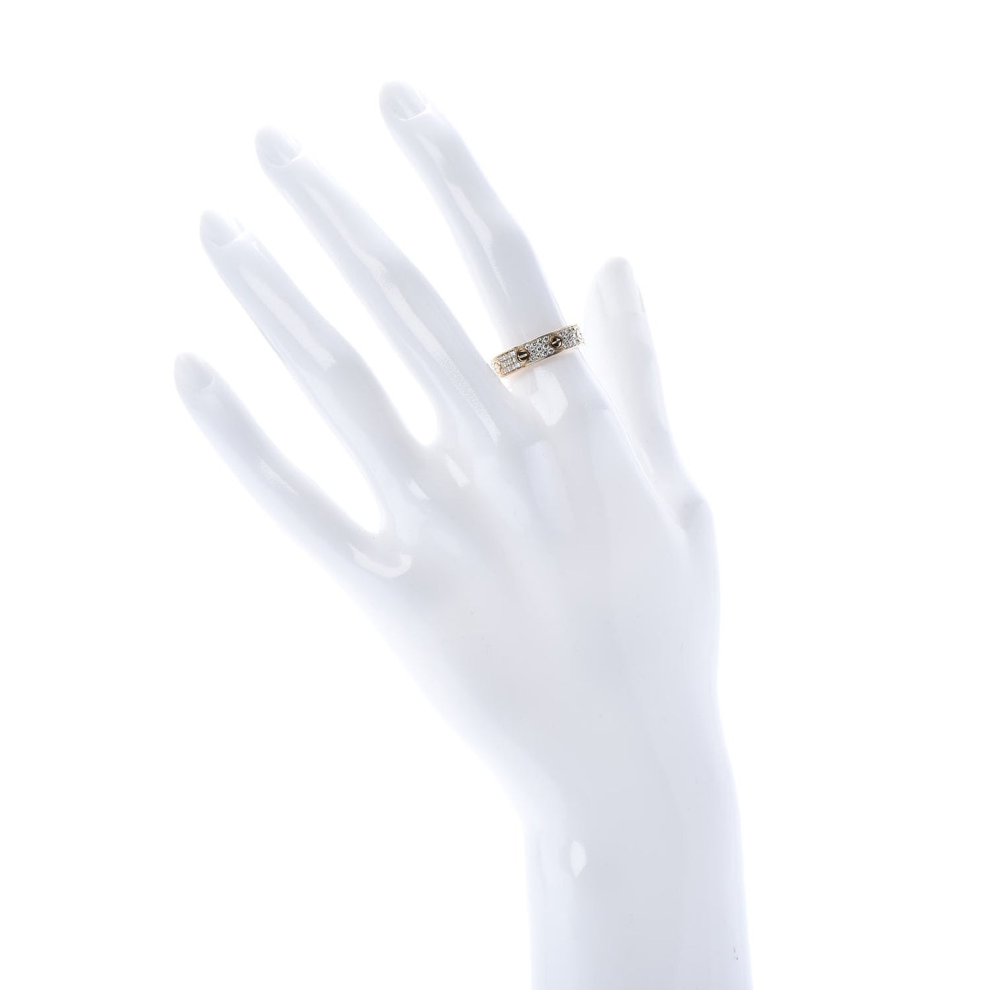 18K Pink Gold Diamond 5mm LOVE Wedding Paved Band Ring 53 6.5