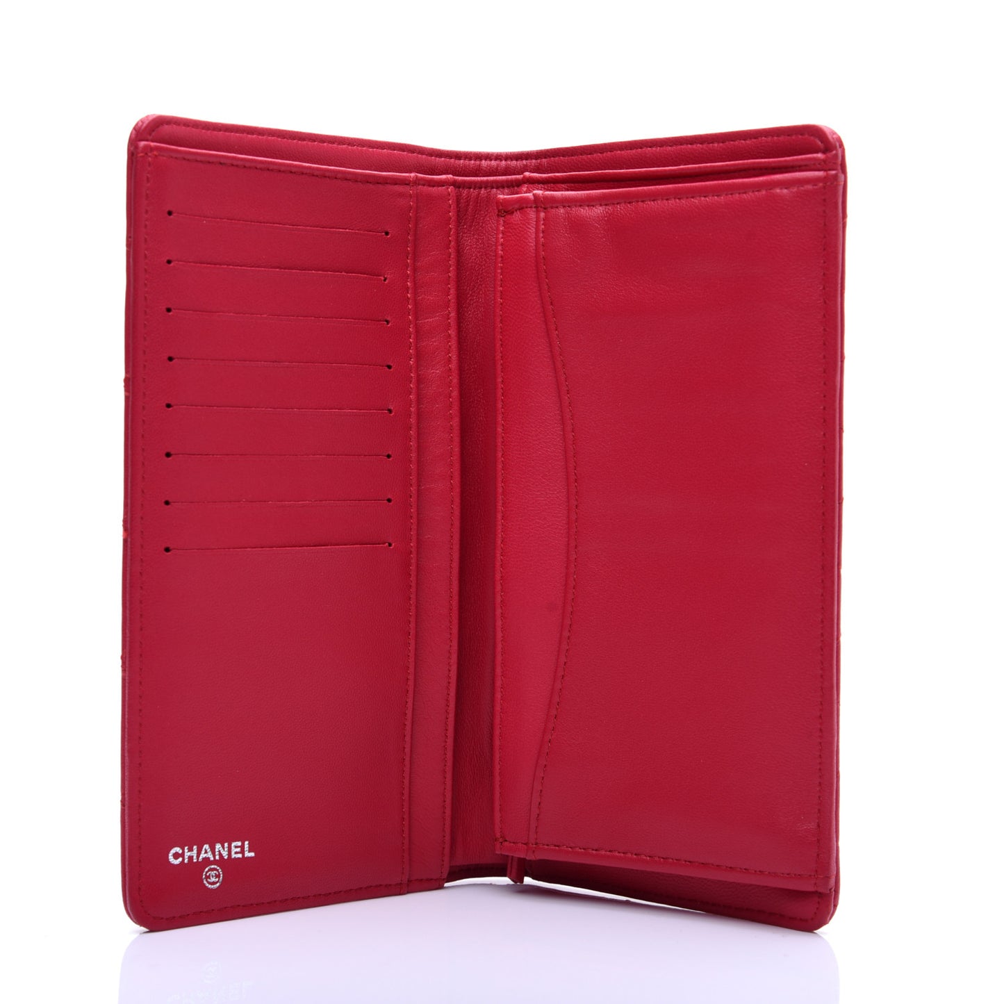 Lambskin Quilted Yen Wallet Fuchsia