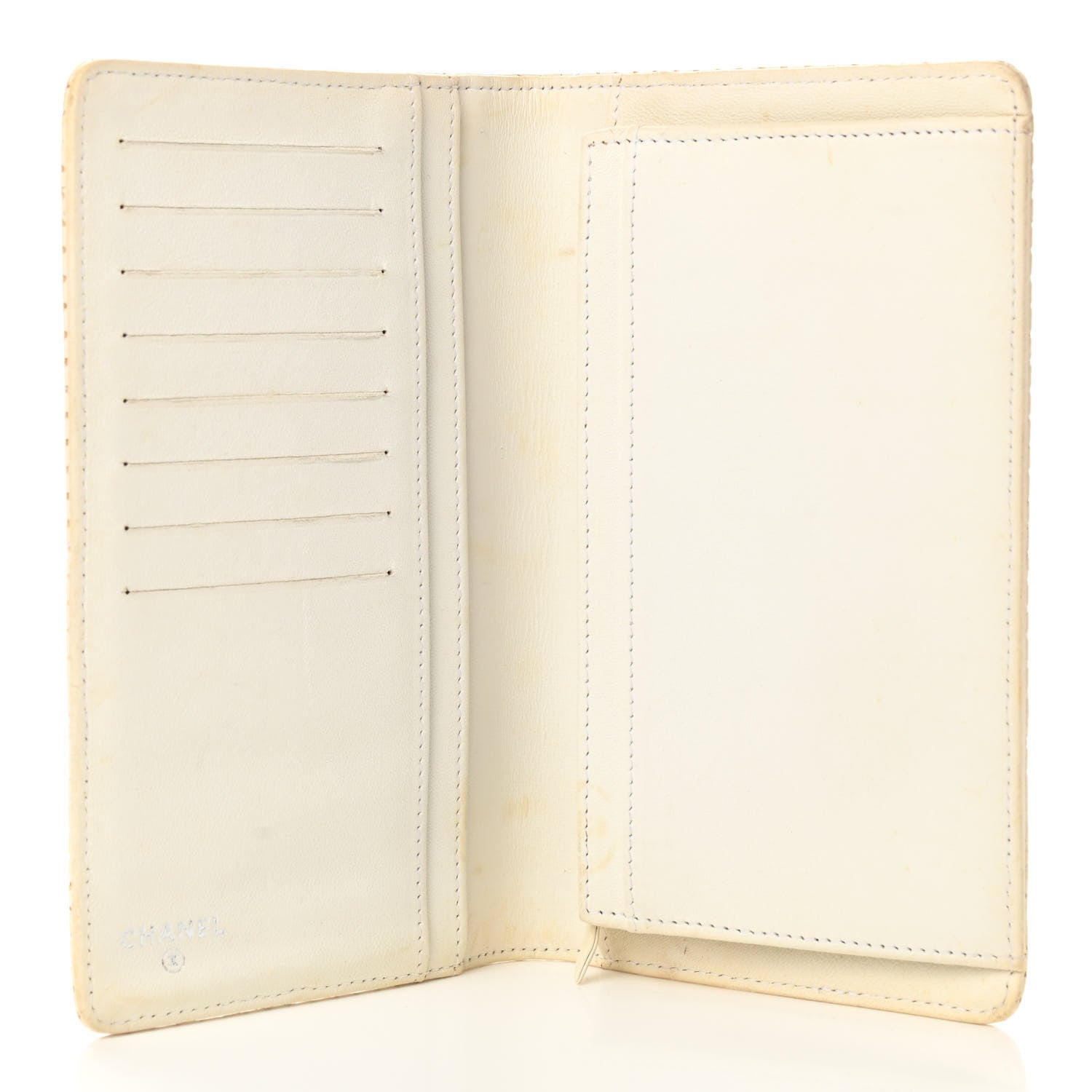 Chanel Lambskin Perforated Yen Wallet White 5 of 13