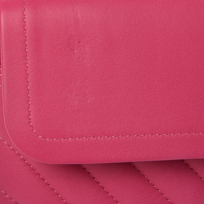Chanel Lambskin Chevron Quilted Medium Double Flap Pink 9 of 13