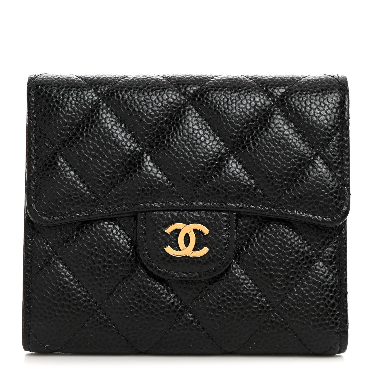 Chanel Caviar Quilted Compact Flap Wallet Black 1 of 9